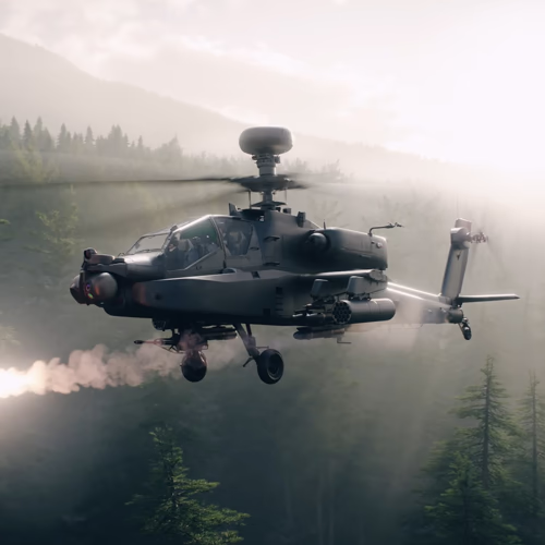Apache firing missile visual and animation